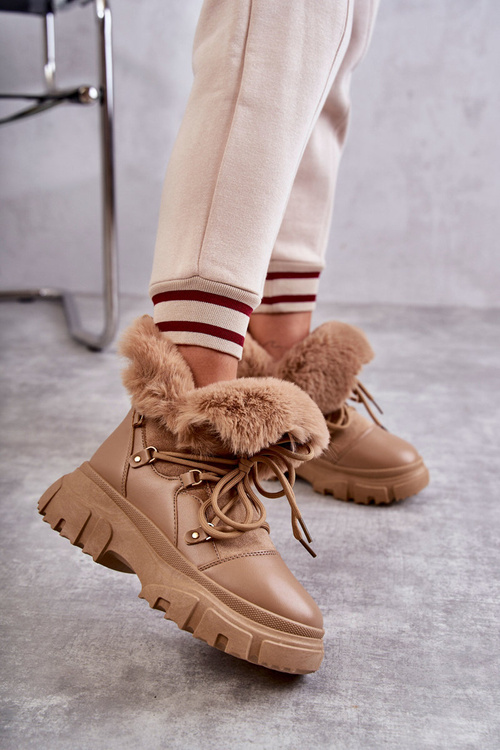 Теплі черевики Trappers Темно-бежеві Charles