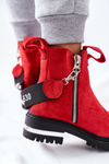 Черевики утеплені на блискавці Кортона червоного кольору