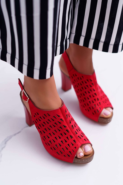 Жіночі босоніжки на шпильці Sergio Leone SK850 Red Farmona