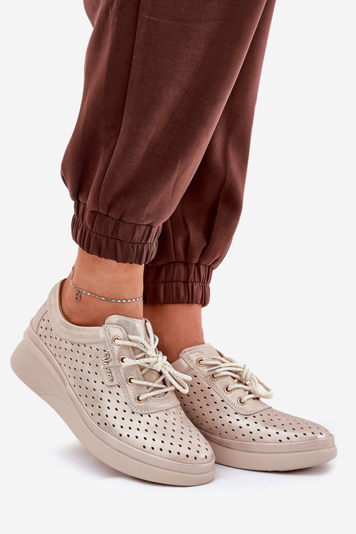 Жіночі Шкіряні Спортивні Кросівки Золоті Brumia