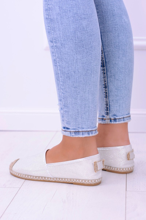 Лу Бу | Парчові еспадрільї білі