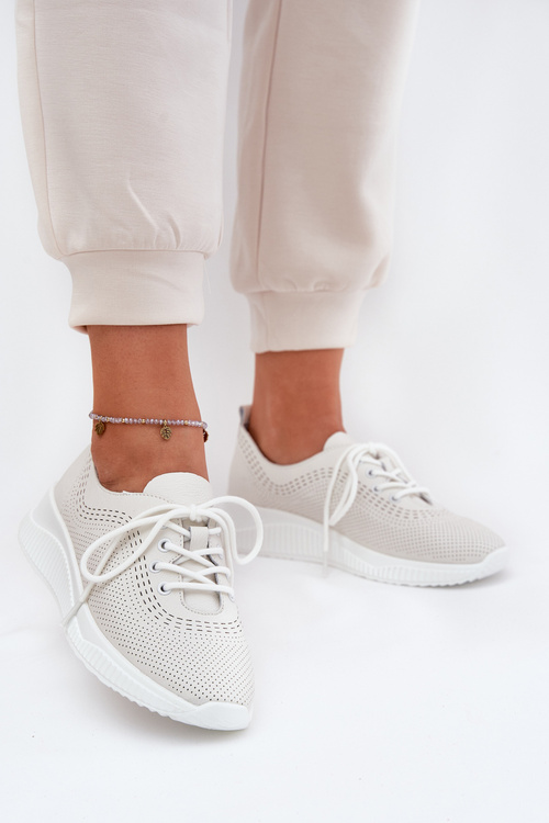 Жіноче Шкіряне Спортивне Взуття Vinceza 79532 Біле