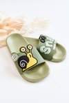 Світлі дитячі тапочки Зелений Равлик