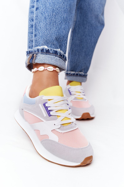 Жіноче спортивне взуття Кросівки рожево-сірі після робочого дня