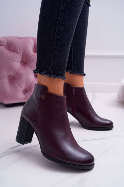 Жіночі чоботи на підборах Sergio Leone Maroon BT518