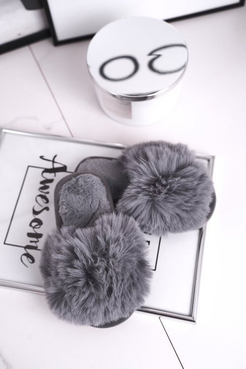 Дитячі тапочки з хутром сірий сніжок