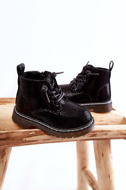 Дитячі теплі черевики на блискавці чорні Betsy