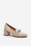 Бежеві лаковані туфлі на високих підборах Felicijana