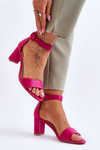 Жіночі босоніжки на каблуці фуксія Lexi