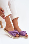 Жіночі Сандалі На Платформі З Плетінням І Бантом Фіолетові Alpireda
