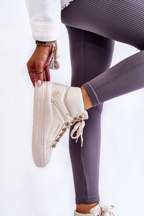 Жіночі високі кросівки Cross Jeans KK2R4027C бежевого кольору