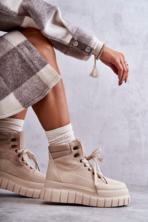 Зручні черевики на платформі бежеві Sanchio