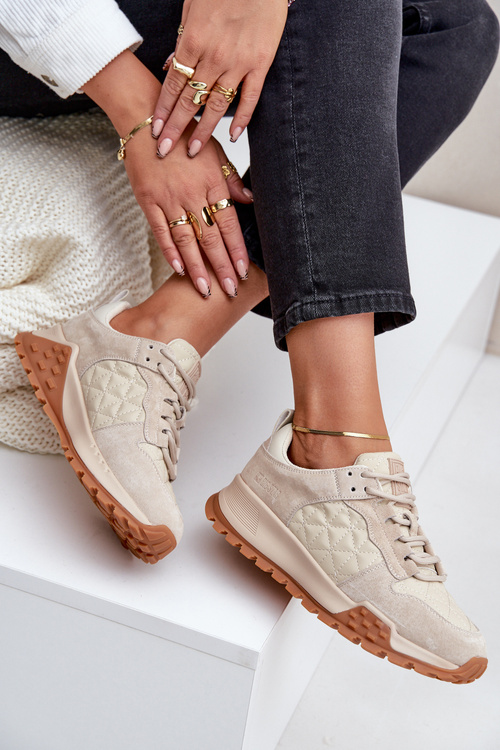 Жіночі шкіряні кросівки Big Star OO274A315 Hi-Poly System бежеві