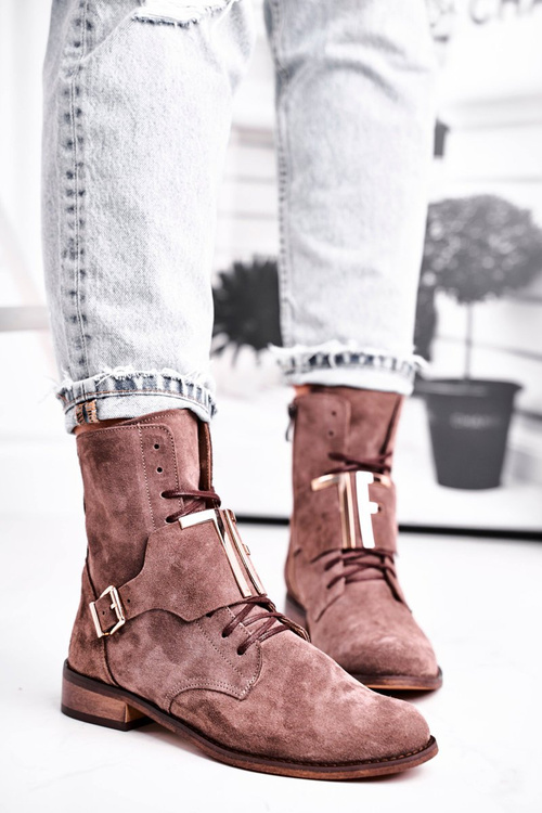 Чоботи жіночі замшеві світло-коричневі Nicole 2591