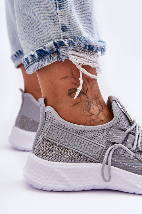 Жіноче спортивне взуття без сліпів сіре Тримай мене!