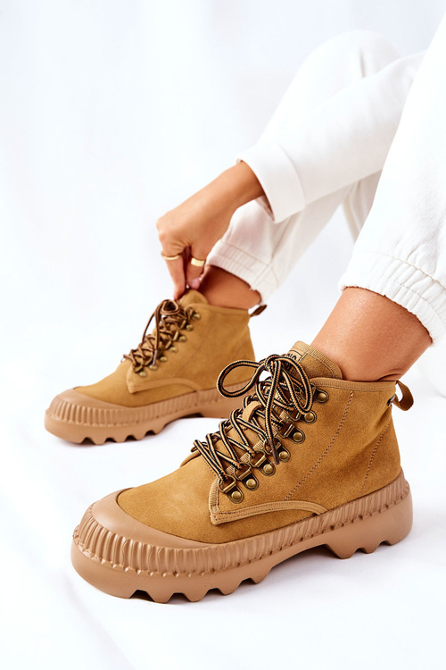 Шкіряні черевики Trapper Big Star II274366 Camel