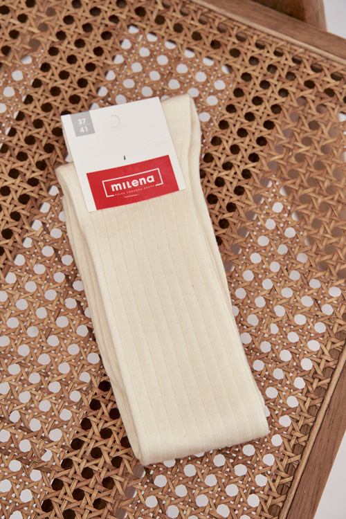 Вовняні до коліна носки Меріно Ecru