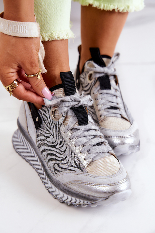 Жіночі шкіряні кросівки Maciejka 04916-03 сірі