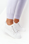 Жіночі кросівки зі стьобанням біло-сріблястого кольору