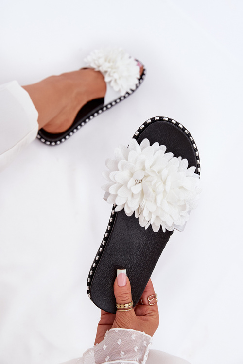 Жіночі Сандалі, Прикрашені Квітами, Білі Cellanen