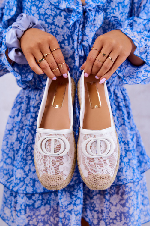 Жіночі мереживні еспадрільї з декором White Summer Dream