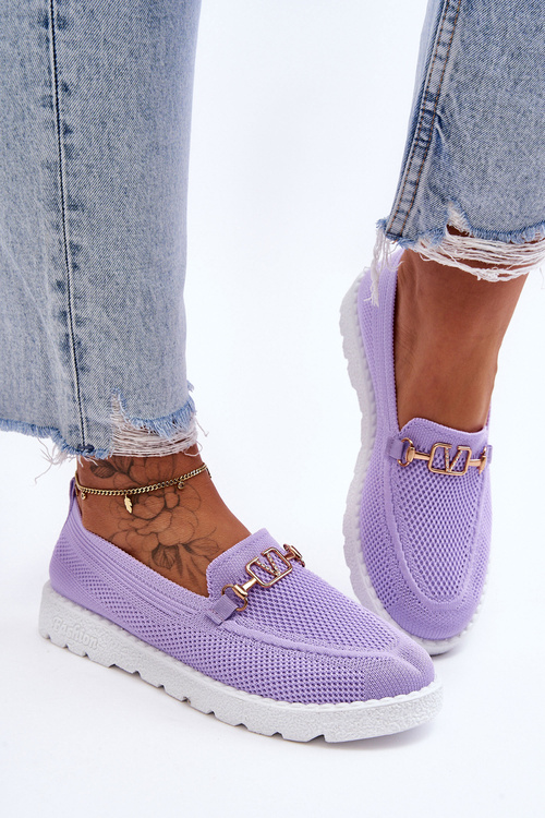 Жіночі сліпони з прикрасою Фіолетові Alena