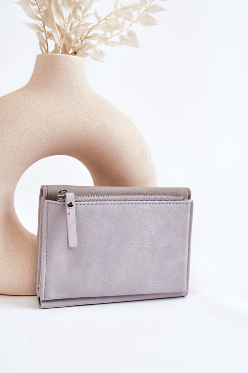 Жіночий маленький гаманець з магнітом сірий Zaya