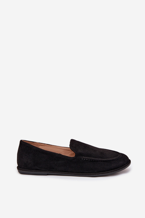 Жіночі мокасини з еко замші плоскі чорні Miryelle