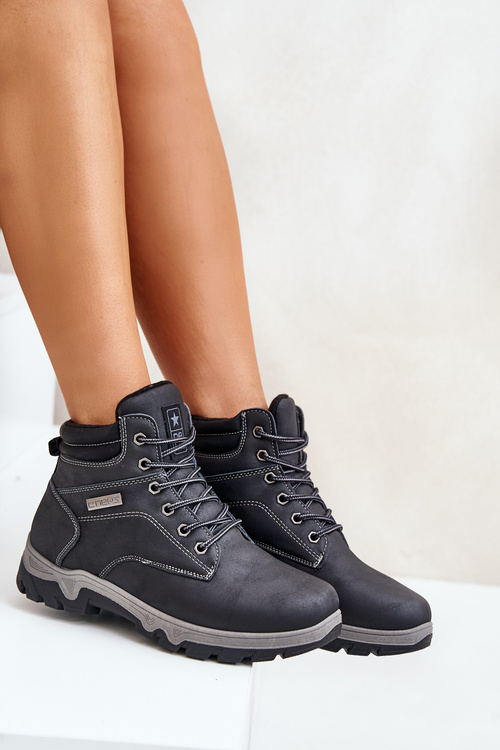 Чоловічі утеплені трекінгові кросівки з екошкіри Navy Neramia