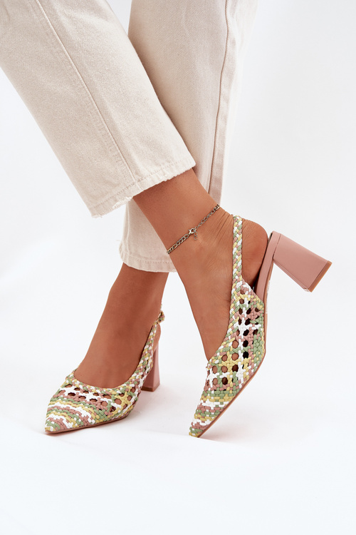 В'язані Сандалі На Каблуку Рожеві Ebina