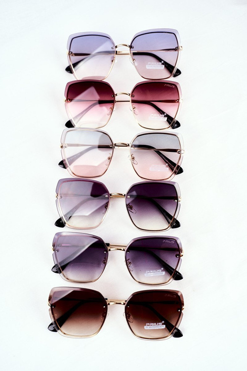 Жіночі сонцезахисні окуляри Prius PRE-34 Gold Pink Navy Gradient