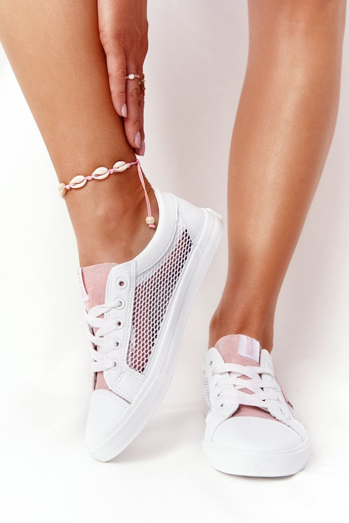 Жіночі кросівки з сіткою Big Star DD274688 біло-рожеві