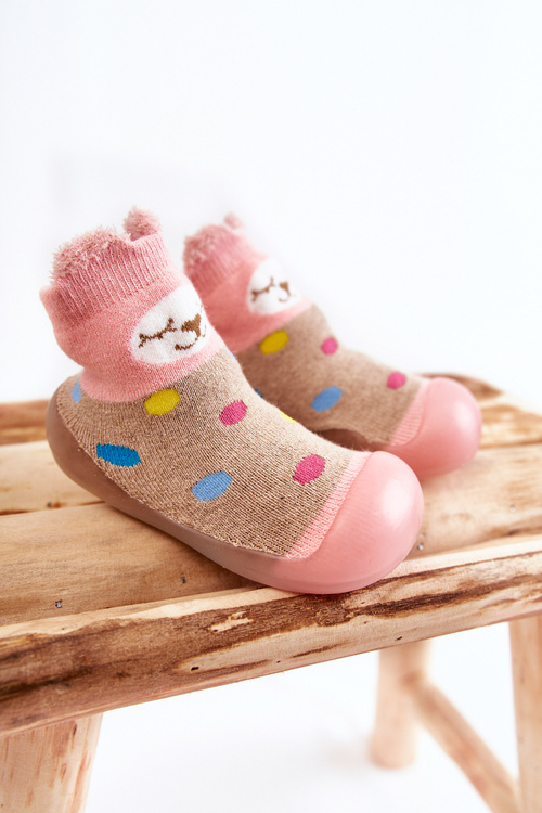 Дитячі тапочки Niechodki Befado 002P019 Бежево-рожевий