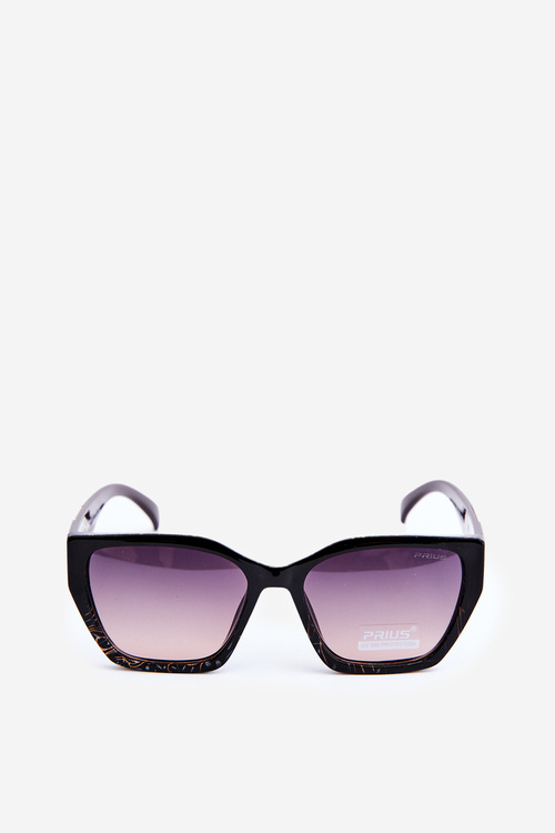 Жіночі класичні сонцезахисні окуляри з золотими деталями UV400 чорно-коричневі