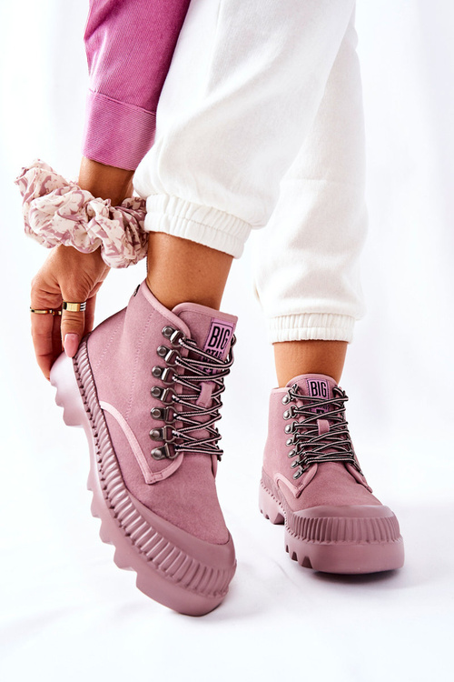 Шкіряні черевики Trapper Big Star II274367 Рожеві