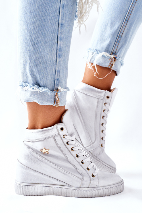 Жіноче спортивне шкіряне взуття Lewski Silver 3079