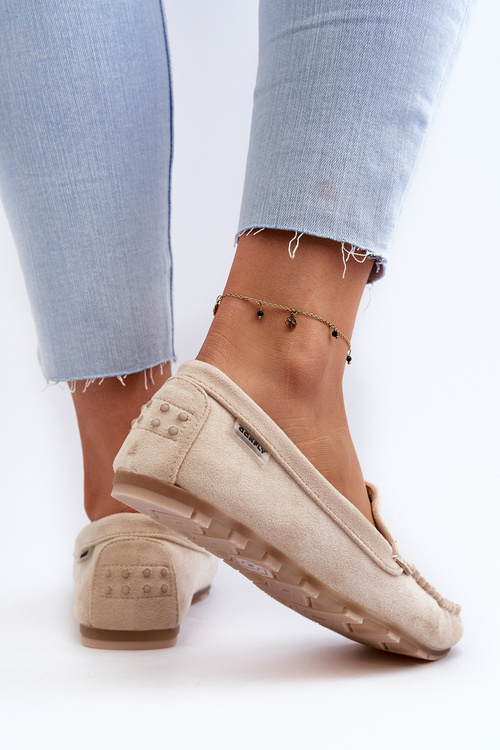 Жіночі бежеві мокасини Amrutia зі штучної замші