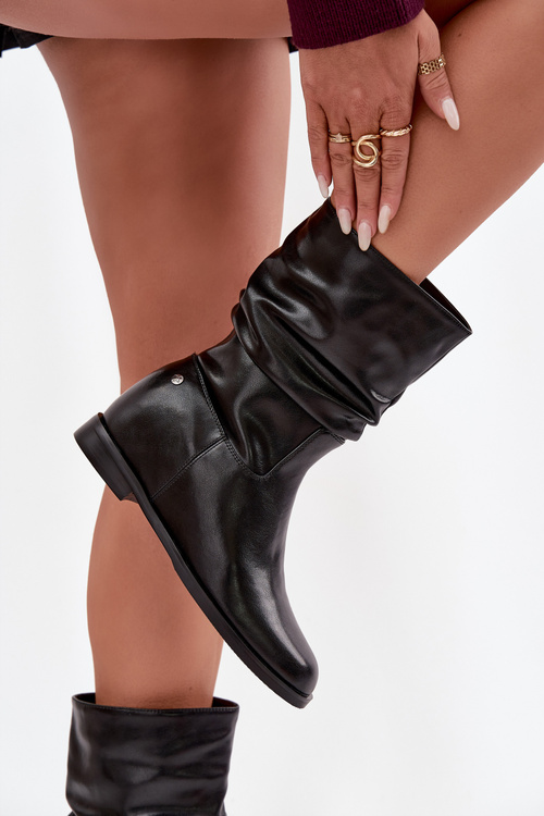 Шкіряні жіночі черевики утеплені Maciejka K7211-01 Чорний