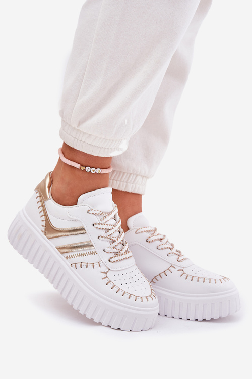 Жіночі Кросівки На Платформі Золоті Ofenale