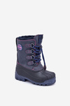 Високі теплі дитячі зимові черевики на шнурку темно-сині Lee Cooper LCJ-24-44-2843K