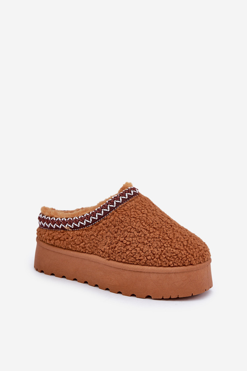 Снігоступи Тапочки На Платформі З Овечою Шкірою Camel Ovirissa