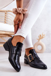 Шкіряні туфлі з пряжкою Black Taliya