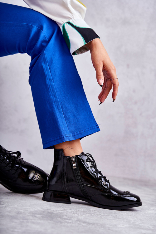 Черевики лаковані з декором Black Betrix