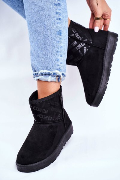 Жіночі теплі зимові черевики Suede Big Star Black GG274556