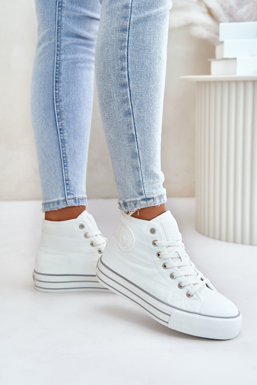 Теплі жіночі кросівки на платформі OO274A473 Білі