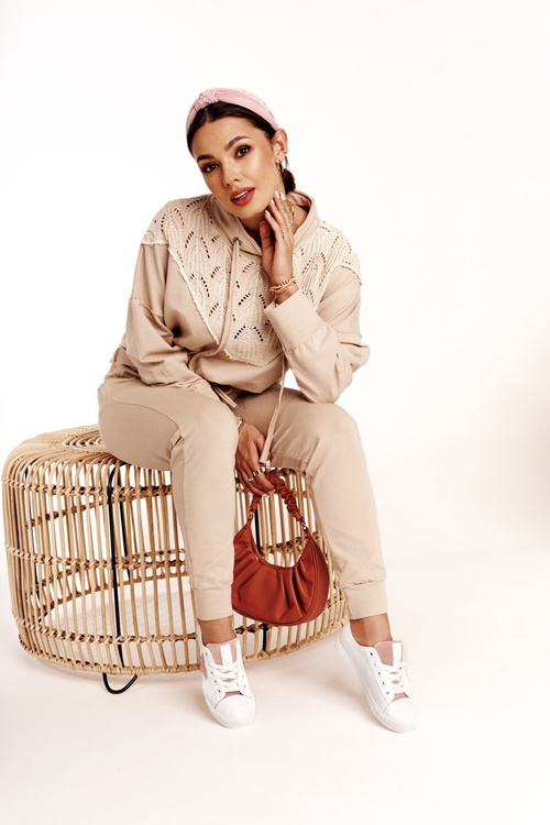 Жіночі шкіряні кросівки із зіркою BIG STAR DD274691 біло-рожеві