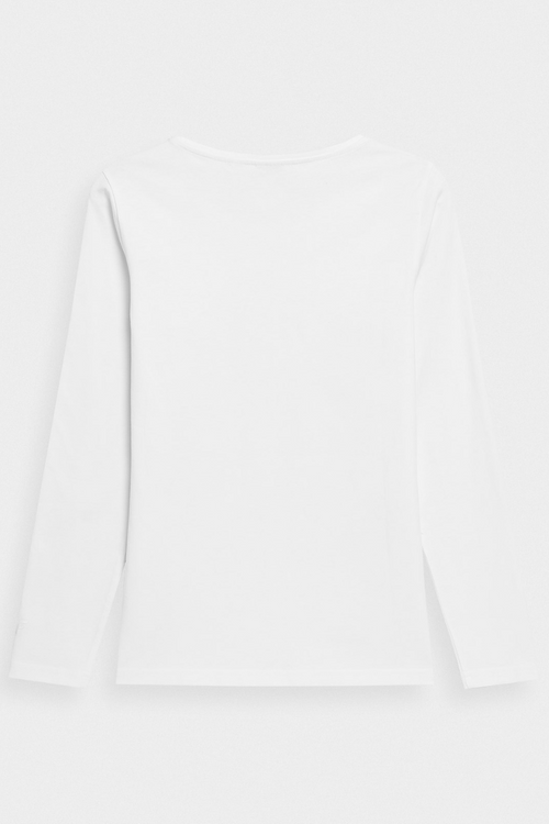 Гладка футболка з довгим рукавом 4F біла 4FWMM00TLONF376-10S