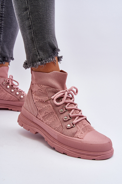 Жіночі кросівки з еластичним верхом рожевого кольору