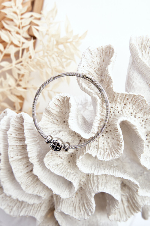 Жіночий браслет зі сталевими підвесками зі сріблом конюшини