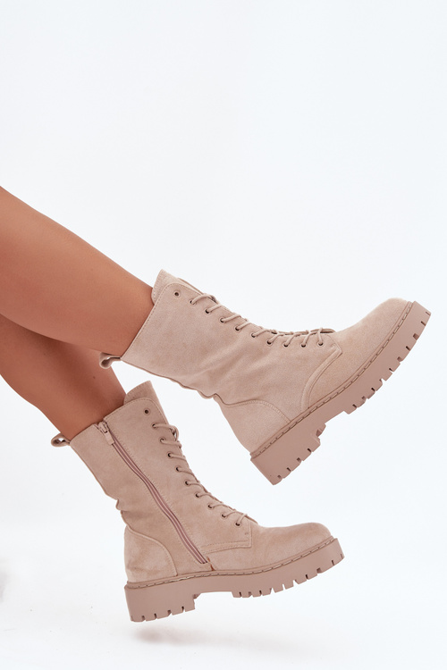 Жіночі черевики Workery утеплені бежеві Marvielle